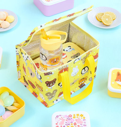 A Little Lovely Company Bento Ανοξείδωτο Παιδικό Σετ Παγούρι Θερμός με Καλαμάκι Ασημί 350ml