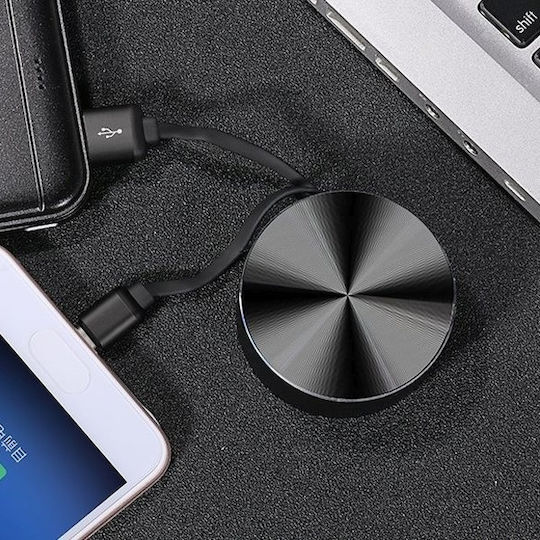 Usams Cablu retractabil USB-C tată - USB-A Negru 1m TCUSBZH01