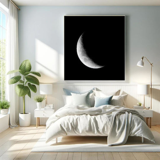 Crescent Moon In The Night Sky Ημισέληνος Στον Νυχτερινό Ουρανό 1 σε Καμβά