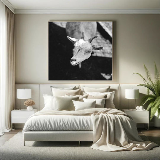 Black And White Goat Ασπρόμαυρη Κατσίκα 1 σε Καμβά