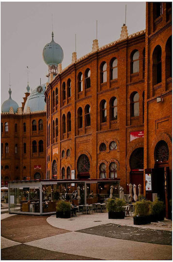 Painting Historic Building Domes Outdoor Cafe Historic Building Domes Outdoor Cafe 100x150