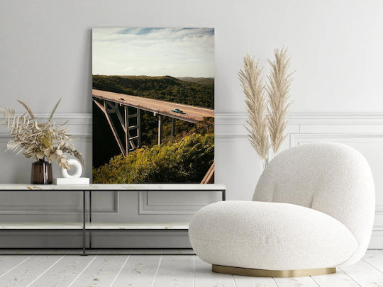 iLovePrints Gemälde Brücke Über Den Bewaldeten Tal 100x150