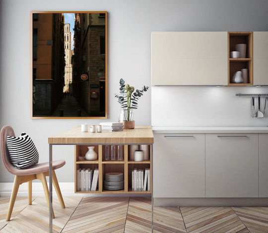 Painting Architectural Tower Amidst Alleyway Architectural Tower Amidst The Alleyway 100x150