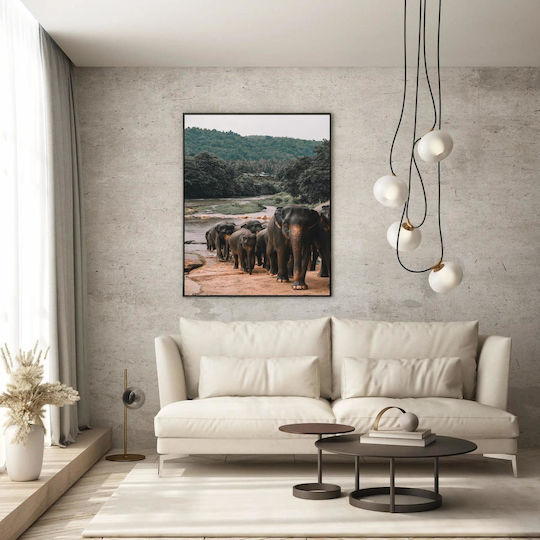 Panou Elefanți Lângă Râu 100x150