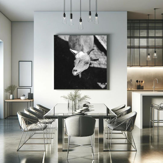 Panou Black White Goat Capră Alb-Negru 110x110
