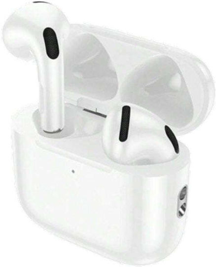 DigikalaX Air 4 Earbud Bluetooth Handsfree Ακουστικά με Θήκη Φόρτισης Λευκά