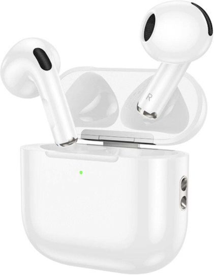 DigikalaX Air 4 Earbud Bluetooth Handsfree Ακουστικά με Θήκη Φόρτισης Λευκά