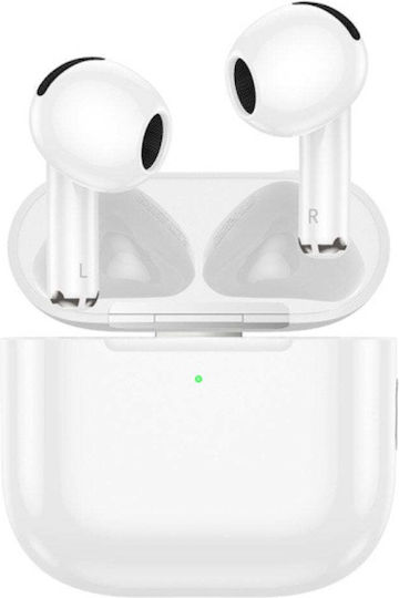 DigikalaX Air 4 Earbud Bluetooth Handsfree Ακουστικά με Θήκη Φόρτισης Λευκά