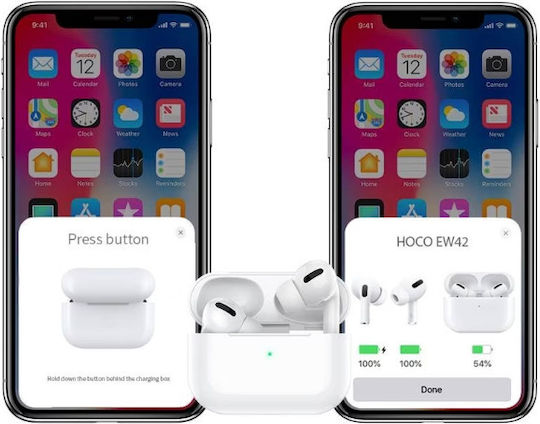DigikalaX Wireless Pro 2 In-ear Bluetooth Handsfree Ακουστικά με Θήκη Φόρτισης Λευκά