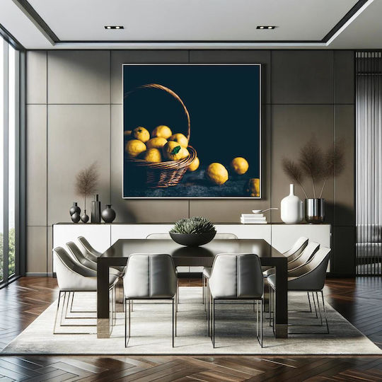 Πίνακας Basket Lemons Καλάθι Λεμόνια 120x120
