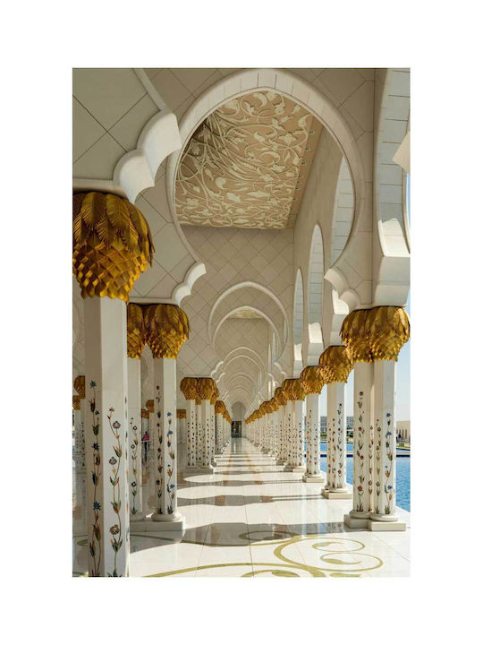 Panou Intricate Architecture Accente Aurii Tablouri Decorative 100x150