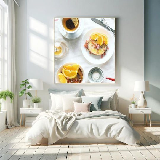 Breakfast With Tea And Fruit On Canvas Breakfast With Tea And Fruit On Canvas