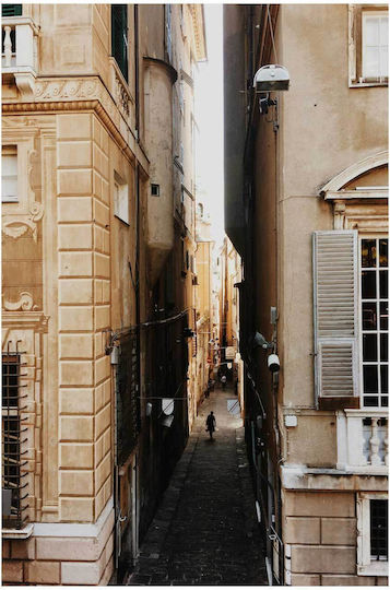 Painting Narrow Alleyway In Historic City Center Narrow Alleyway In The Historic City Center 100x150