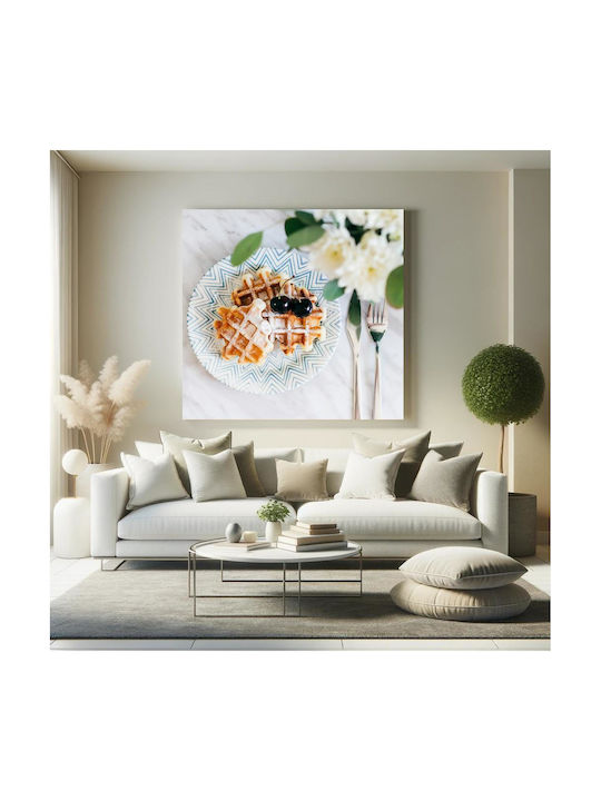 Painting Waffles Cherries On A Patterned Plate Waffles Cherries Plate Designs 110x110