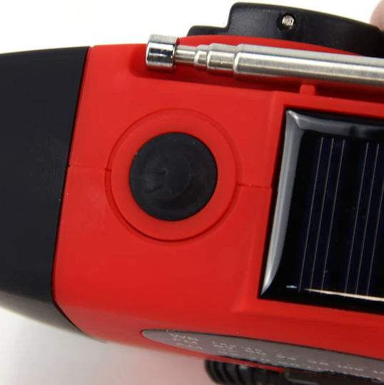 Radio Portabil Multifuncțional 3 în 1 Zola Lanternă LED SOS Solar Încărcare Manuală USB Funcție de Încărcare a Telefonului Mobil Impermeabil 2000 mAh AM FM 130 x 60 x 45 mm Negru Roșu