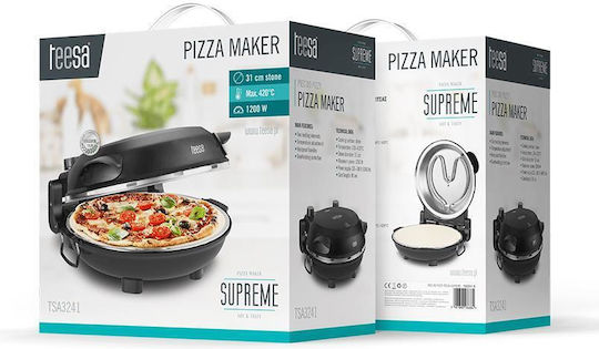 Teesa Elektrischer Pizzaofen 1.2kW Schwarz