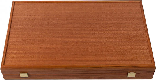 Manopoulos Wooden Checkers & Dice Set for Backgammon Handmade Black 17cm