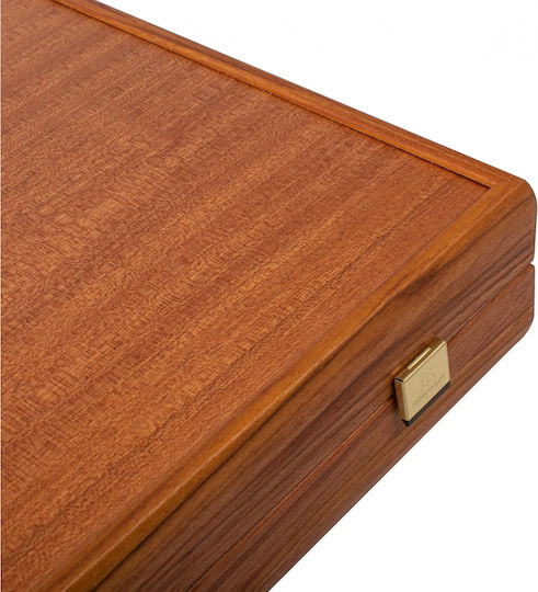 Manopoulos Wooden Checkers & Dice Set for Backgammon Handmade Black 17cm