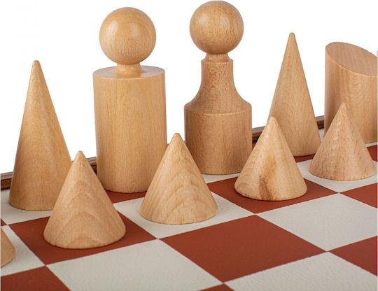 Manopoulos Wooden Chess Pawns Handmade White / Beige 8.5cm