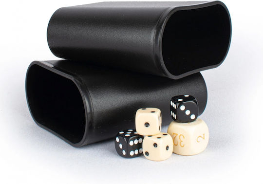 Manopoulos Wooden Checkers & Dice Set for Backgammon Handmade