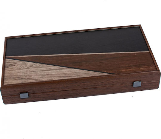 Manopoulos Handmade Wooden Checkers & Dice Set for Backgammon