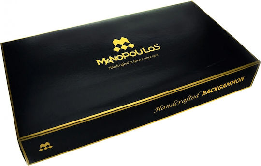 Manopoulos Handmade Wooden Checkers & Dice Set for Backgammon
