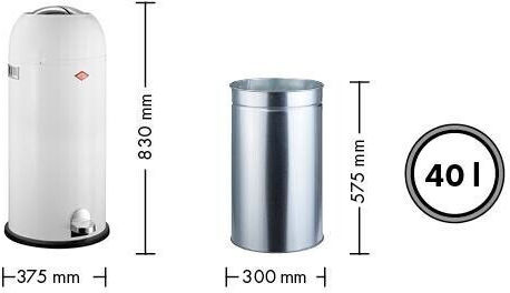 Coș de gunoi roșu Kickmaster Maxi 40l Wesco