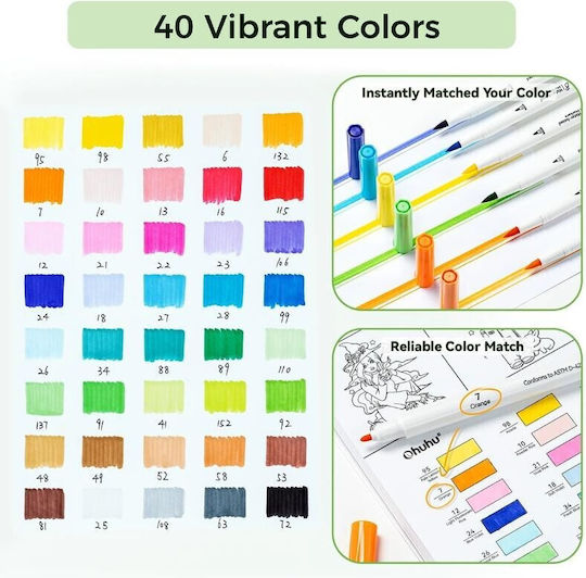 Ohuhu Drawing Markers with Double Tip Set 12 Colours