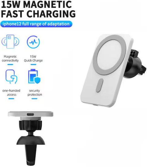 Suport auto pentru telefon cu magnet MagSafe Albă