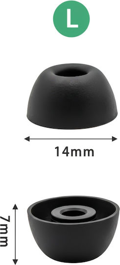Partel Ανταλλακτικά Eartips TFAIR003 Multi-Pack Μαύρα
