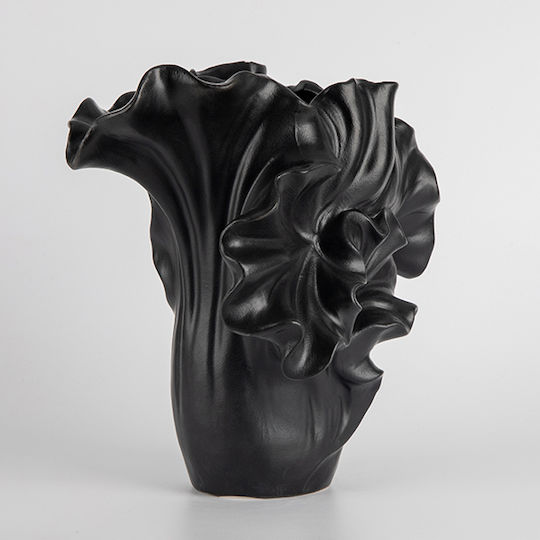 Black Ceramic Vase 21.3x21xH24cm