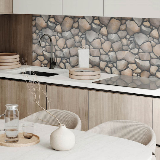 Printed Stone Pattern Vinyl Tile Set Background 4x50x50 Pc