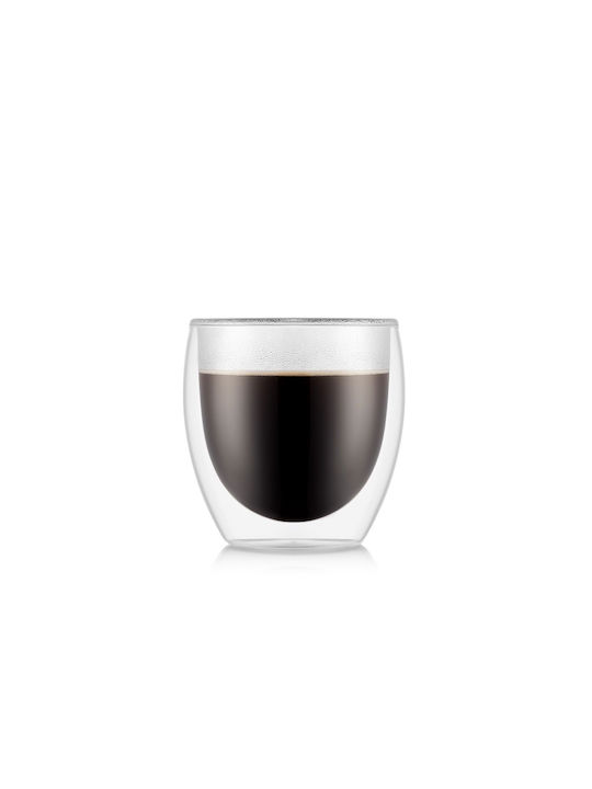 Bodum Pavina Set Gläser Kaffee/Freddo aus Glas in Braune Farbe 250ml 2 Stück