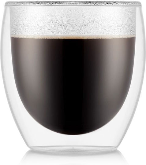 Bodum Pavina Комплект Чаши за Кафе/Freddo от Стъкло Кафяви 250ml 4558-10 2бр Bodum Pavina Комплект Чаши за Кафе/Freddo от Стъкло Кафяви 250ml 4558-10 2бр