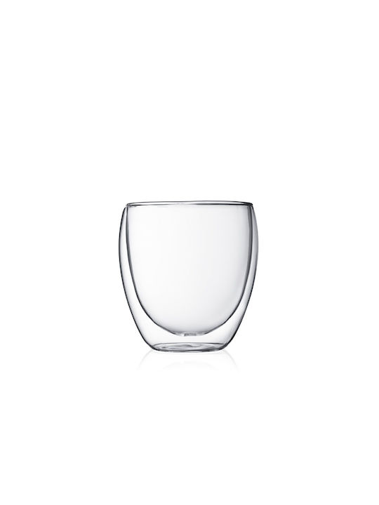 Bodum Pavina Set Gläser Kaffee/Freddo aus Glas in Braune Farbe 250ml 2 Stück