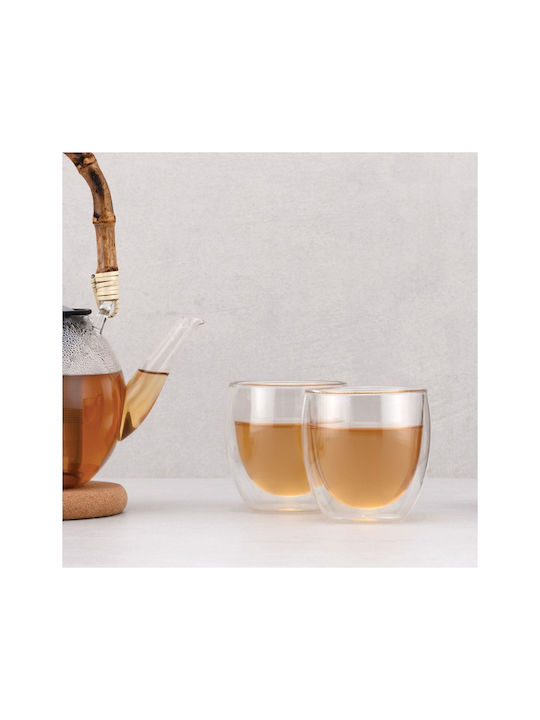 Bodum Pavina Set Gläser Kaffee/Freddo aus Glas in Braune Farbe 250ml 2 Stück