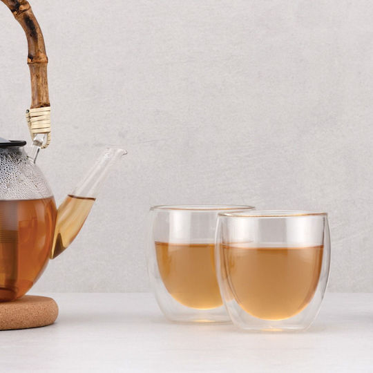 Bodum Pavina Σετ Ποτήρια Καφέ/Freddo από Γυαλί σε Καφέ Χρώμα 250ml 2τμχ