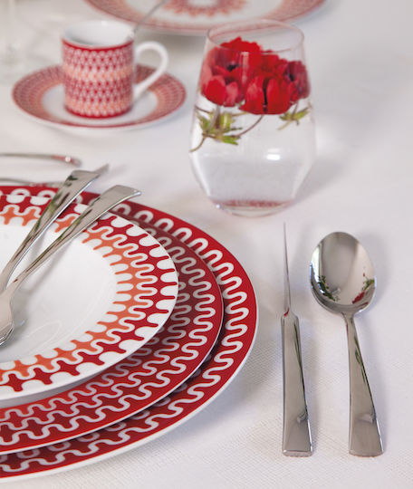Ionia Illusion Soup Plate Porcelain Red 23cm