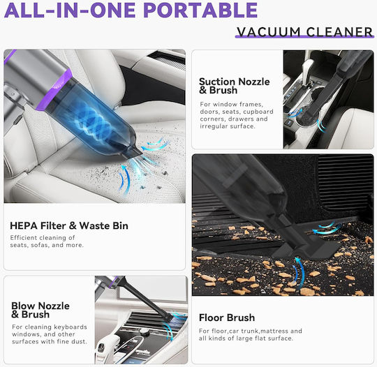 Car Hand Vacuum & Blower 2 in 1 Rechargeable 12V