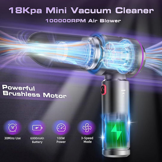 Car Hand Vacuum & Blower 2 in 1 Rechargeable 12V