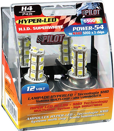 H4 12v P43t 360lm Hyper-led54 18smdx3chips 6.500k Κουτι 2τεμ Εντυπωσιασμο