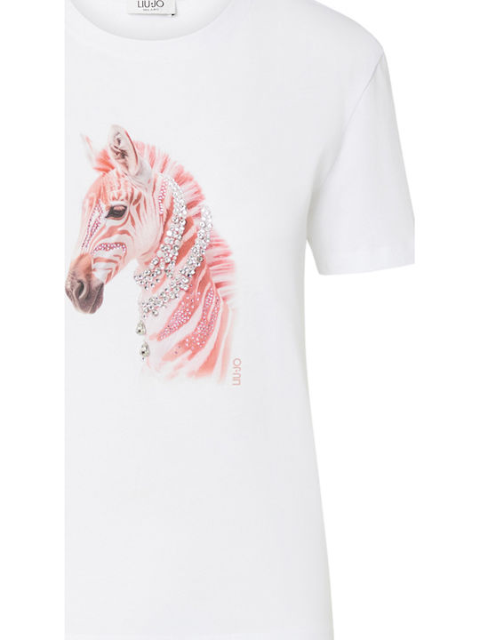 Women's Blouse Animal Print White