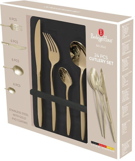Berlinger Haus Besteckset Edelstahl Gold 24 Stück