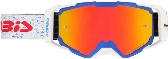 Acerbis Vitrion Spiegel MX Motocross-Schutzbrille Blau Weiß
