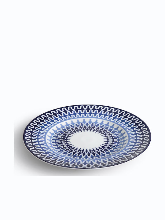 Ionia Illusion Serving Platter of Blue Porcelain with Diameter 30cm