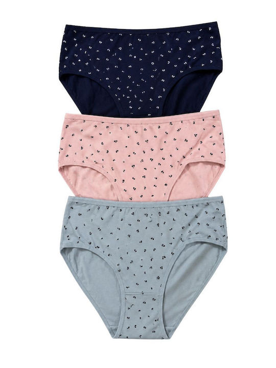 Damen-Slips 3er Pack Mehrfarbig