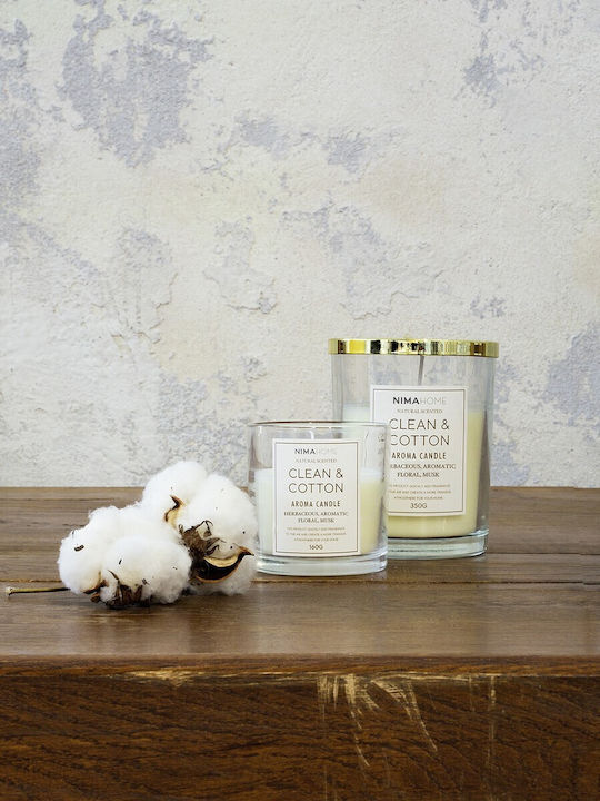 Nima Aromatic Candle in Jar with Perfume Clean & Cotton 160g