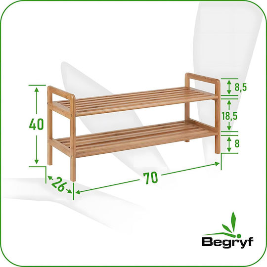 Organizator pantofi din bambus 70x26x40cm