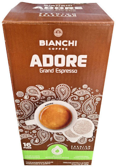 Bianchi Coffee Kaffee- und Getränkekapseln Espresso Adore Kompatibilität mit E.S.E. Pod 16 Stück