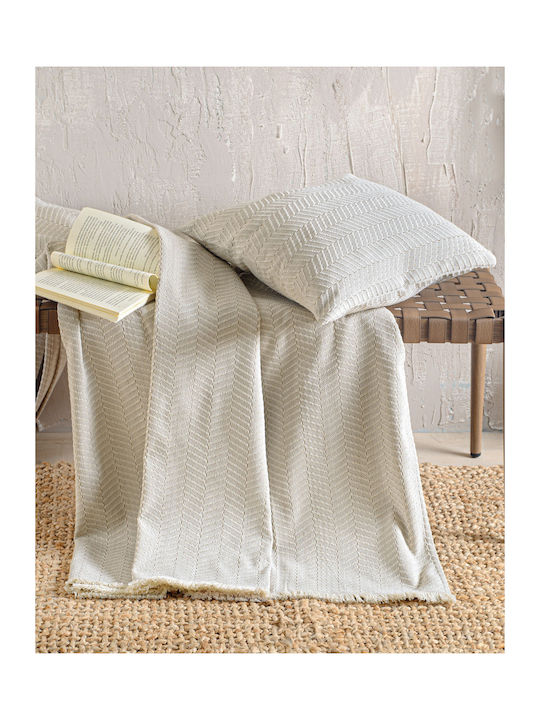 Rythmos Ewan Armchair Throw Jacquard 180x160cm Beige